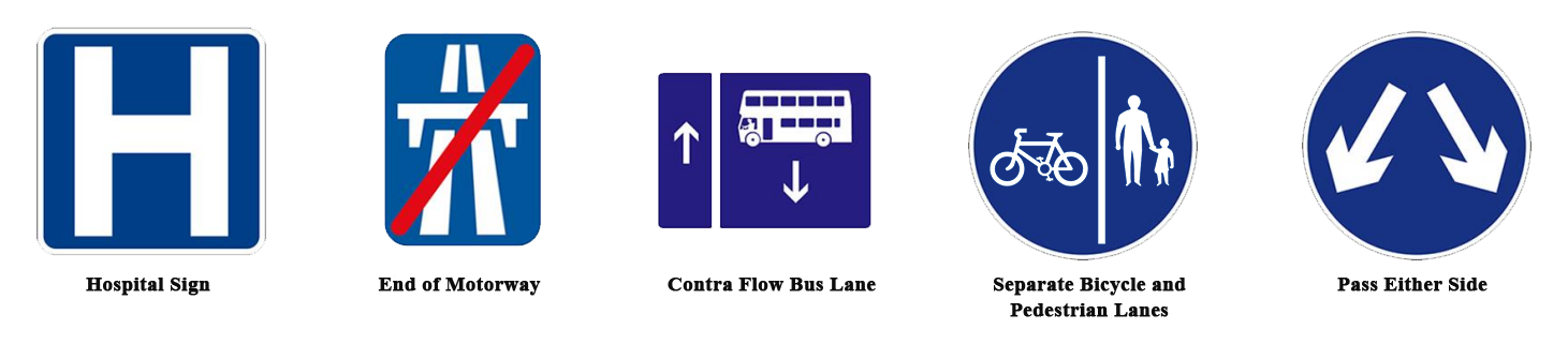 Irish Information Road Signs