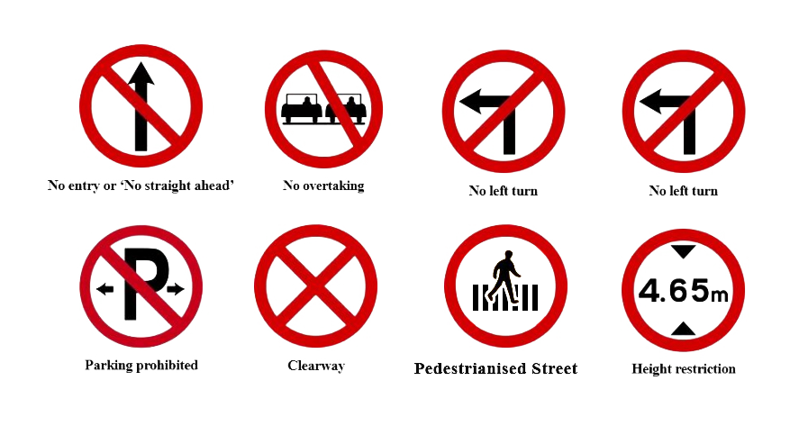 Irish Regulatory Road Signs